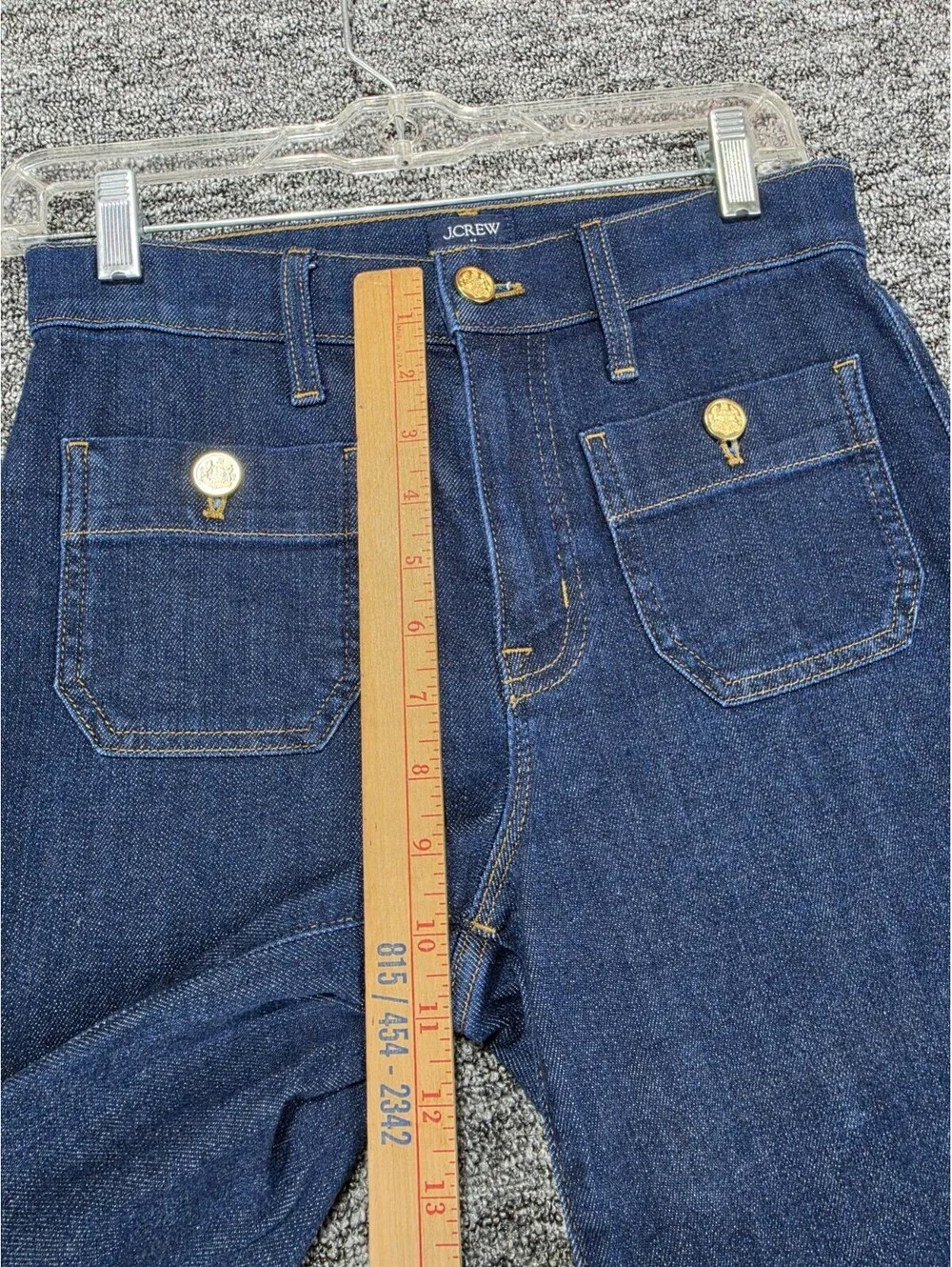 J.CREW Women's Slim Fit High Rise Wide-Leg Dark Wash Stretch Blue Jeans 4-Pkt - Picture 2 of 11